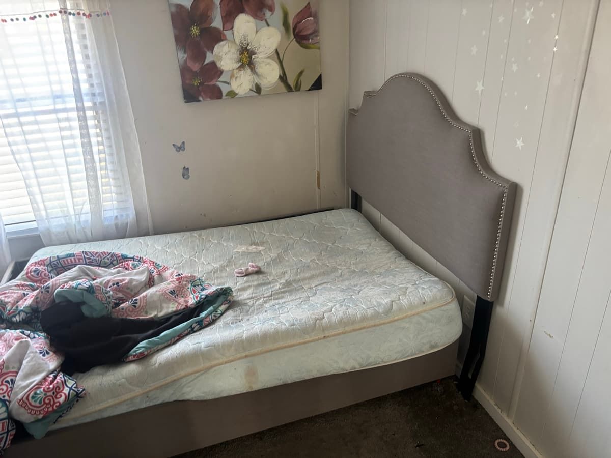Old bed and mattress, before